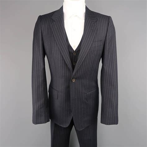 yves saint laurent pinstripe suit|Yves St Laurent Vintage 3 Pc Suit Men’s Blue Pinstripe Wool .